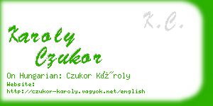 karoly czukor business card